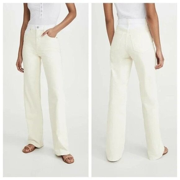 BLDWN Jeans High Rise Relaxed Powder‎ White Womens Size 28 - Picture 1 of 14